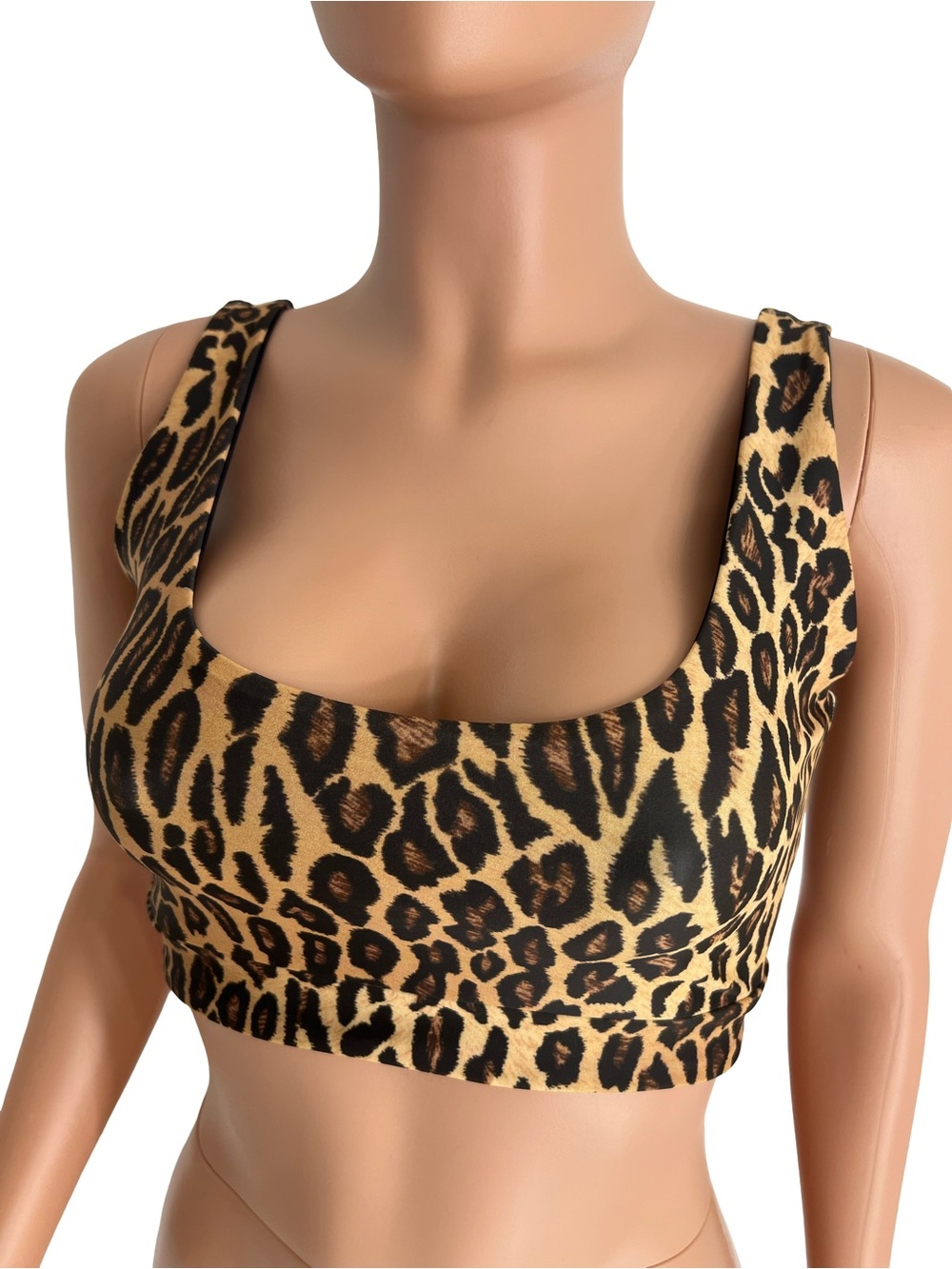 Cheetah Leopard Print Sports Bra Top- HandMade in USA